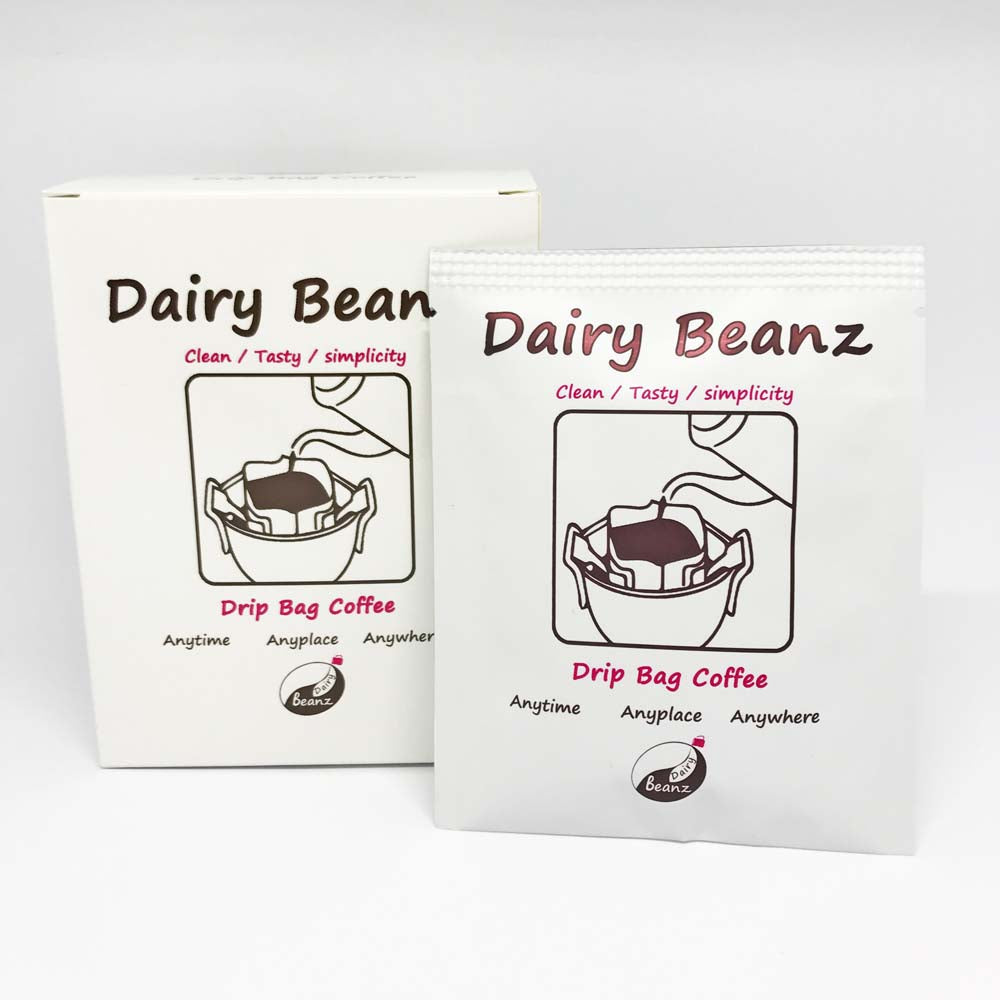 A single pack of Beanz Drip disposable coffee bag displayed alongside the box packaging.