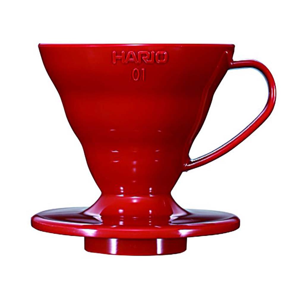 This is the V60 size 01 red plastic dripper. It carries the famous V60 design for a great drip coffee.