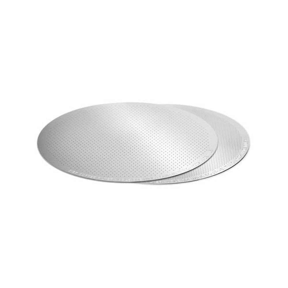 Two piece of Able Disk coffee filters, they are a reusable stainless steel filter made in the USA from high-quality stainless steel, and specifically designed to be used with the AeroPress Coffee Maker.