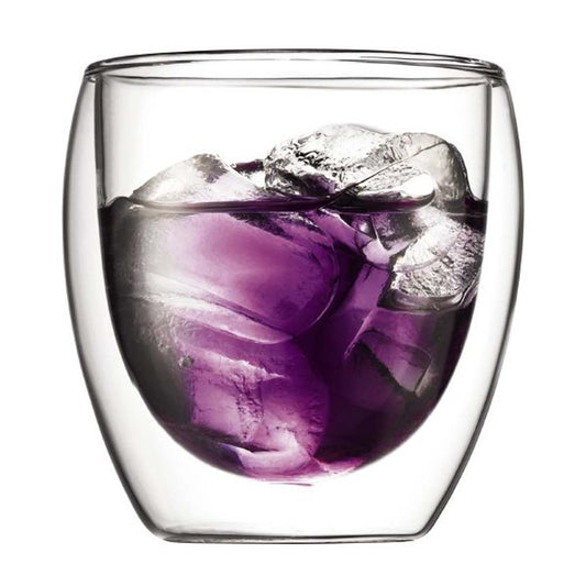 BODUM’s proprietary Double Wall Glasses feature two walls of borosilicate glass, featuring perfect for serving iced drinks.