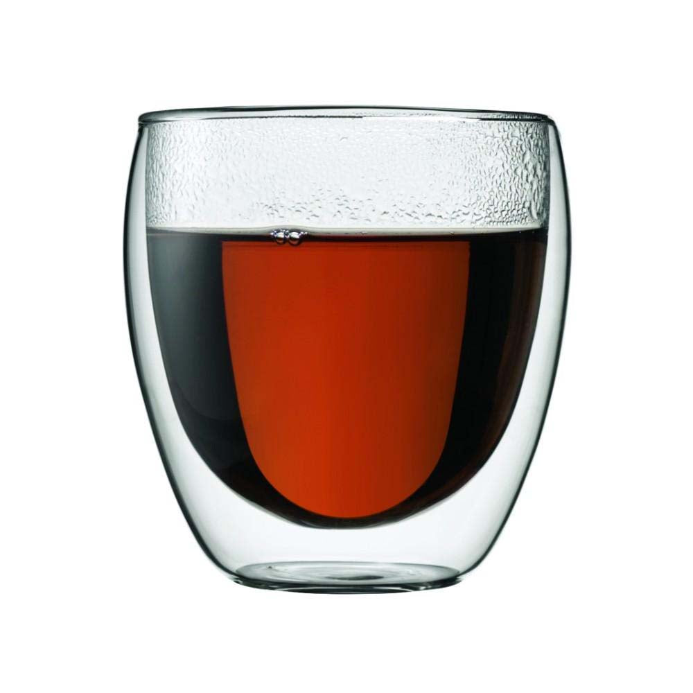 BODUM’s proprietary Double Wall Glasses feature two walls of borosilicate glass, featuring perfect for serving hot brewed coffee.