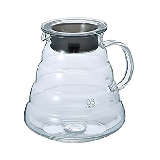 The Hario V60 03 Glass Server - Clear, beautifully beehive-shaped server is made of heat resistant glass making it the perfect server for freshly brewed hot coffee.