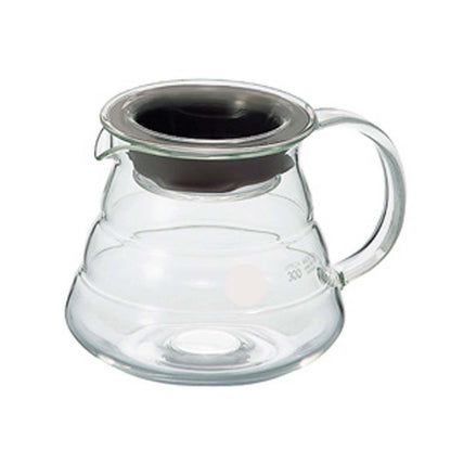 The Hario V60 Glass Server - Clear, beautifully beehive-shaped server is made of heat resistant glass making it the perfect server for freshly brewed hot coffee.
