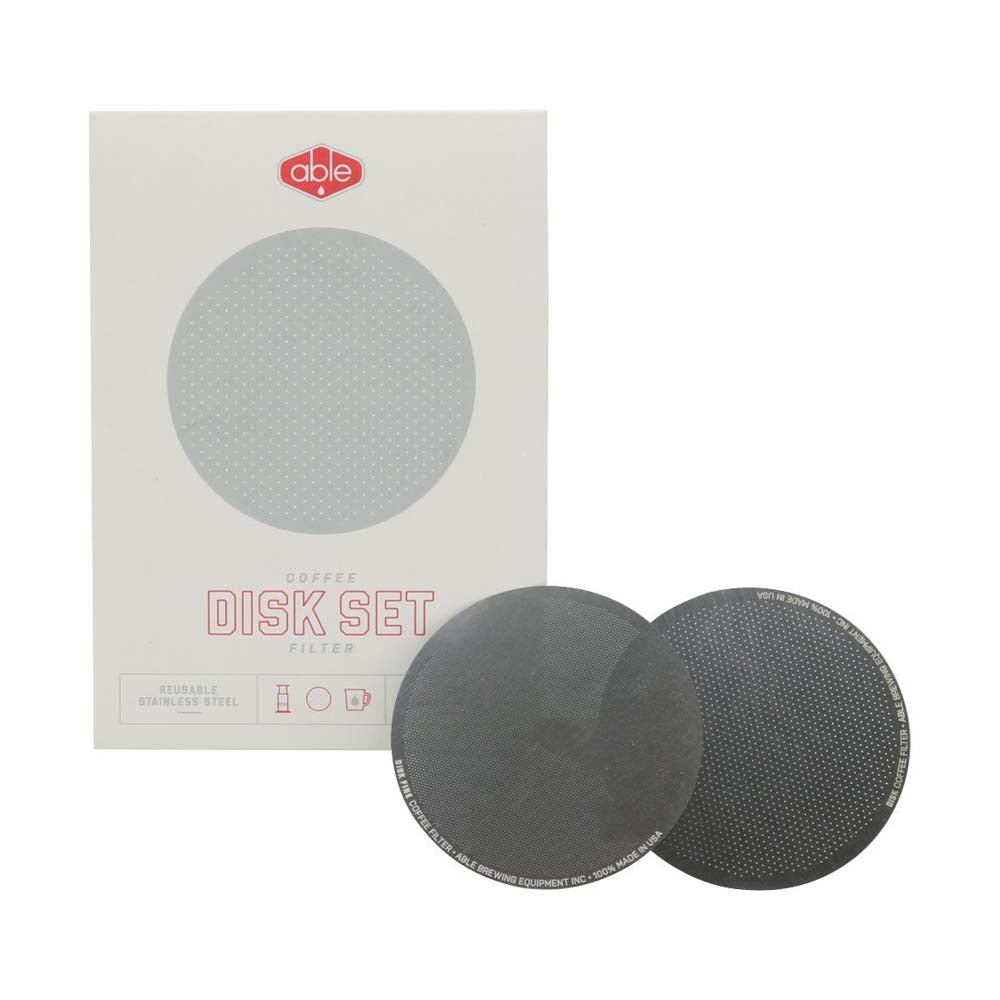 A set of Stainless Able Disk For Aeropress, two pieces of metal filters in the pack.