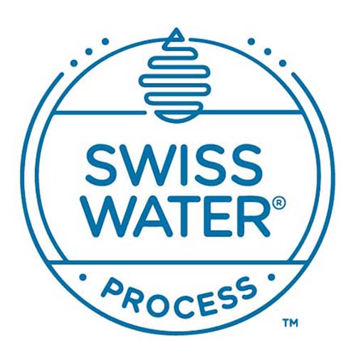 An icon representing Swiss Water decaf coffee, emphasizing chemical-free decaffeination.